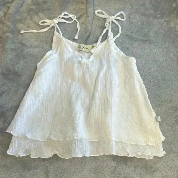 Marquise - White dressy tank top. Size 12 months  (1 year) - Picture 1 of 5